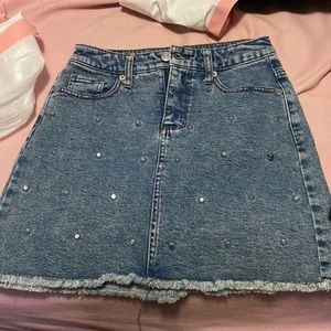 Jean mini skirt